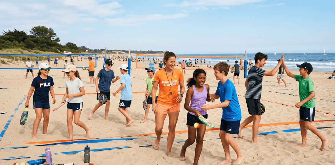 Children-or-teens-learning-beach-tennis-in-a-coached-session-with-a-focus-on-movement-teamwork-and-fun-scaled