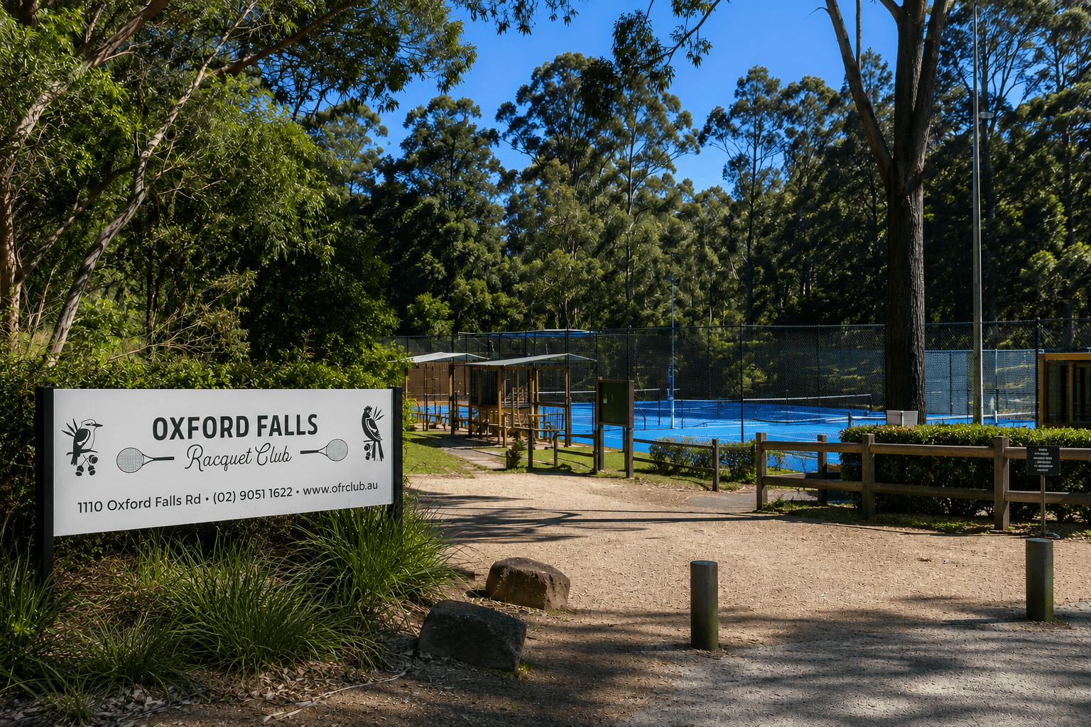 Oxford Falls Racquet Club bushland setting, Northern Beaches Sydney