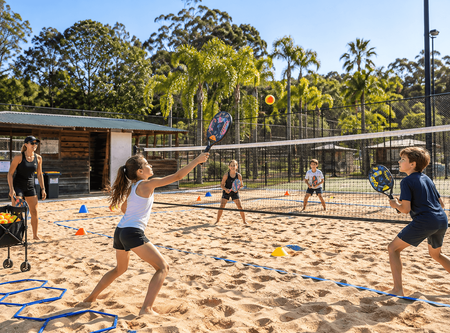 Children's beach tennis holiday camp at Oxford Falls Racquet Club NSW